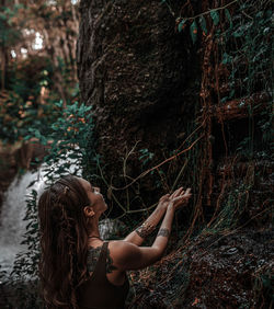 Woman in forest
