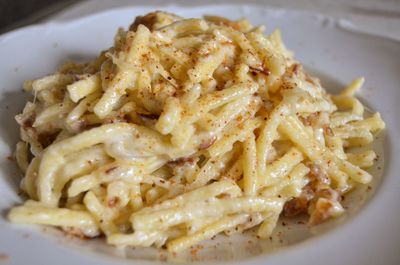 Close-up of pasta in plate