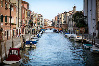 View of canal in city