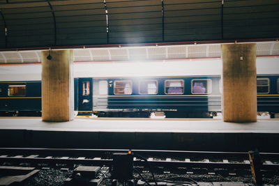 Train at railroad station platform