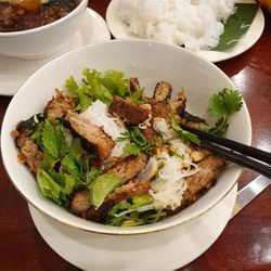 High angle view of food in plate on table