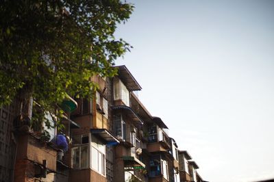Low angle view of residential building against sky