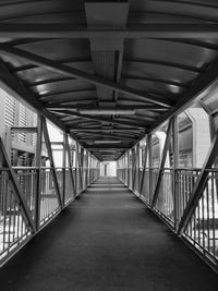 View of empty elevated walkway