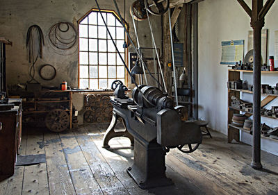 Bicycles in abandoned factory