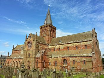 Low angle view of church against sky