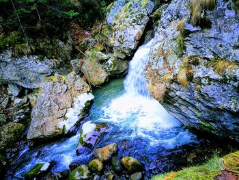 Scenic view of waterfall