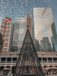 Low angle view of buildings in city