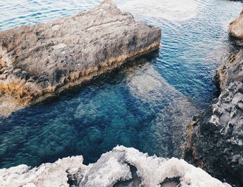 High angle view of sea