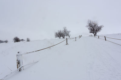 Snow covered field against sky, tannourine, lebanon, middle east