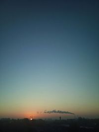 View of city at sunset