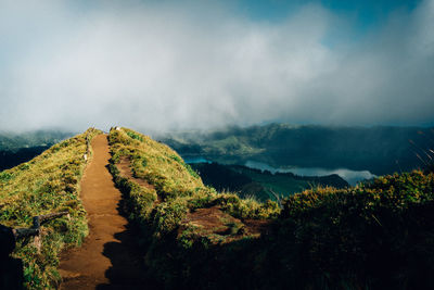 Scenic view of mountains against sky