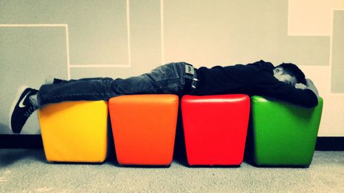 Close-up of sofa at home