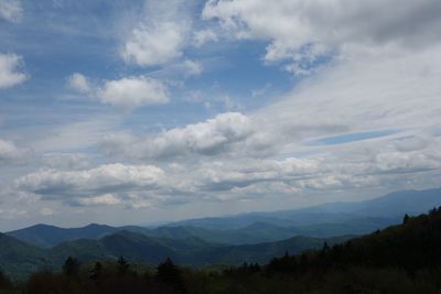 Scenic view of mountains against sky