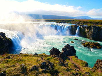 The goðafoss waterfall in iceland