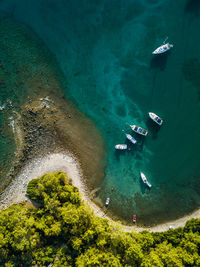 High angle view of sea