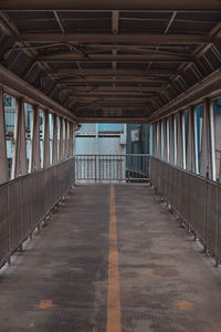 Empty corridor along walls