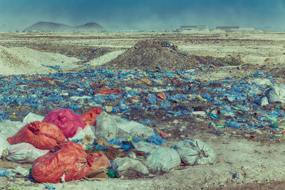 View of garbage on beach