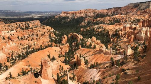 Panoramic view of landscape and mountains against sky