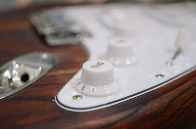 Close up shot of electric guitar