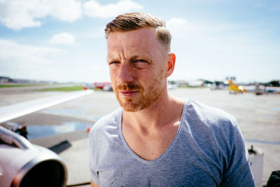 Portrait of man outdoors