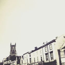 Low angle view of building against clear sky