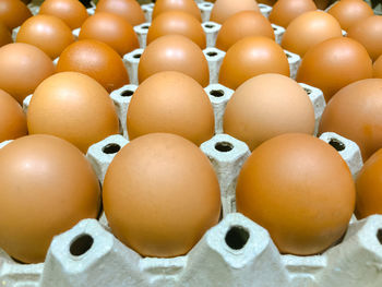 Full frame shot of eggs in container