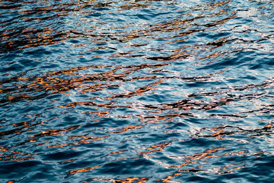 High angle view of sea during sunset