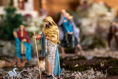 Close-up of nativity scene