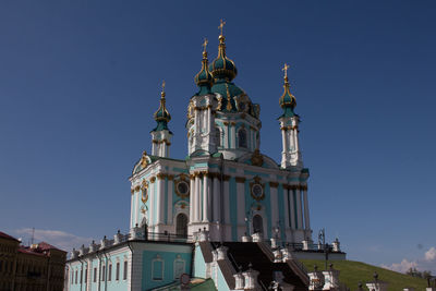 Low angle view of cathedral against clear sky