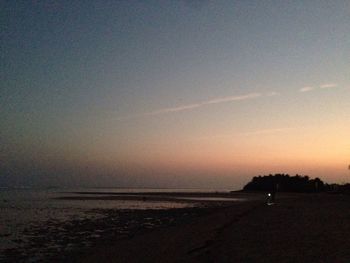 Scenic view of sea at sunset