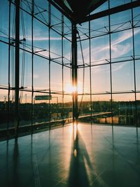 Reflection of sky on glass window