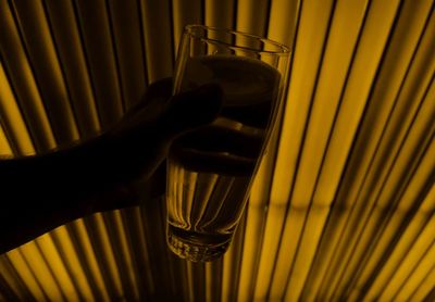 Close-up of beer glass