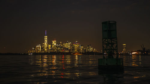 Illuminated city at night