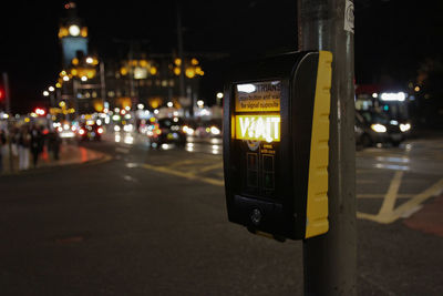 Traffic on road in city at night