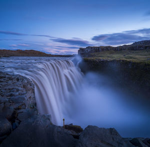 Dettifoss waterfall at sunset, iceland.