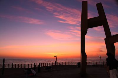 Scenic view of sunset over sea