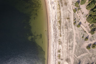 High angle view of beach