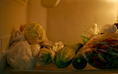 Close-up of vegetables on table