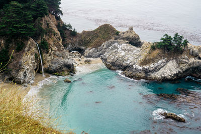 High angle view of sea against sky