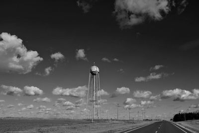 Road by landscape against sky