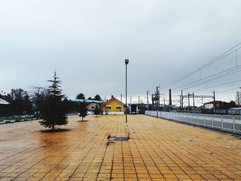 Street in city against sky