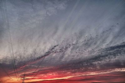 Low angle view of power lines