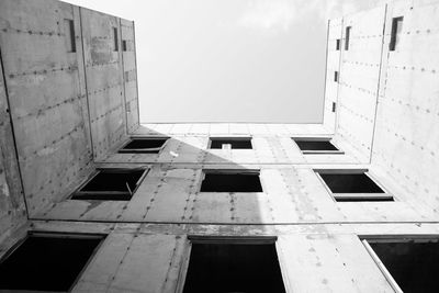 Low angle view of old building against sky