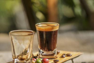 Close-up of coffee on table