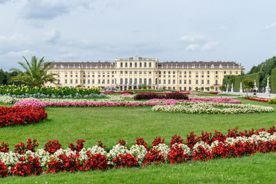 View of garden with building in background