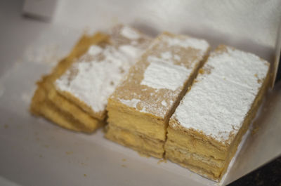 Close-up of dessert on table