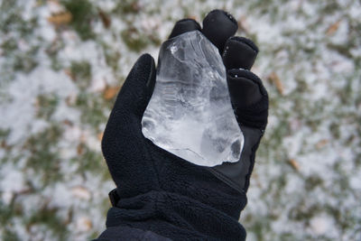 Rear view of person wearing mask