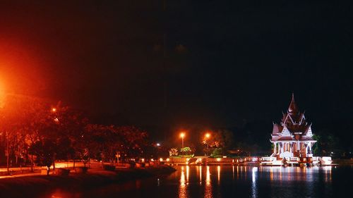 Illuminated city at night