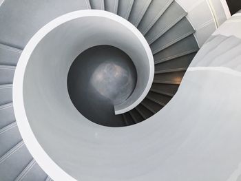 High angle view of spiral staircase