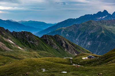 Scenic view of mountains against sky